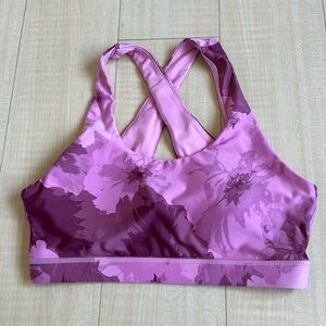 Pink print sports bra